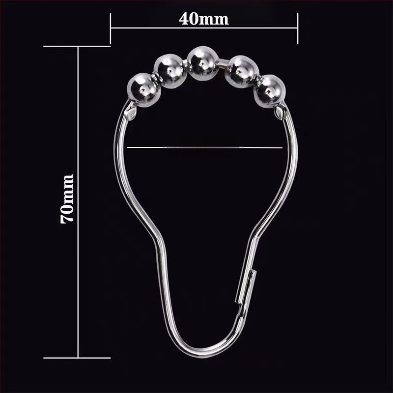 Nerūdijančio plieno dušo užuolaidų žiedas, moliūgo formos metalo žiedas su kamuole, tinka lovos ir durų užuolaidoms