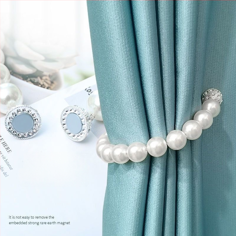 Perlinių užuolaidų dirželiai su magnetine sagtimi – pora užuolaidų diržų iš tinklelio be skylių, su tempiamu virve; pritaikoma; prekės ženklas Qiwang; medžiaga magnet+ABS; šiuolaikiškas paprastas stilius