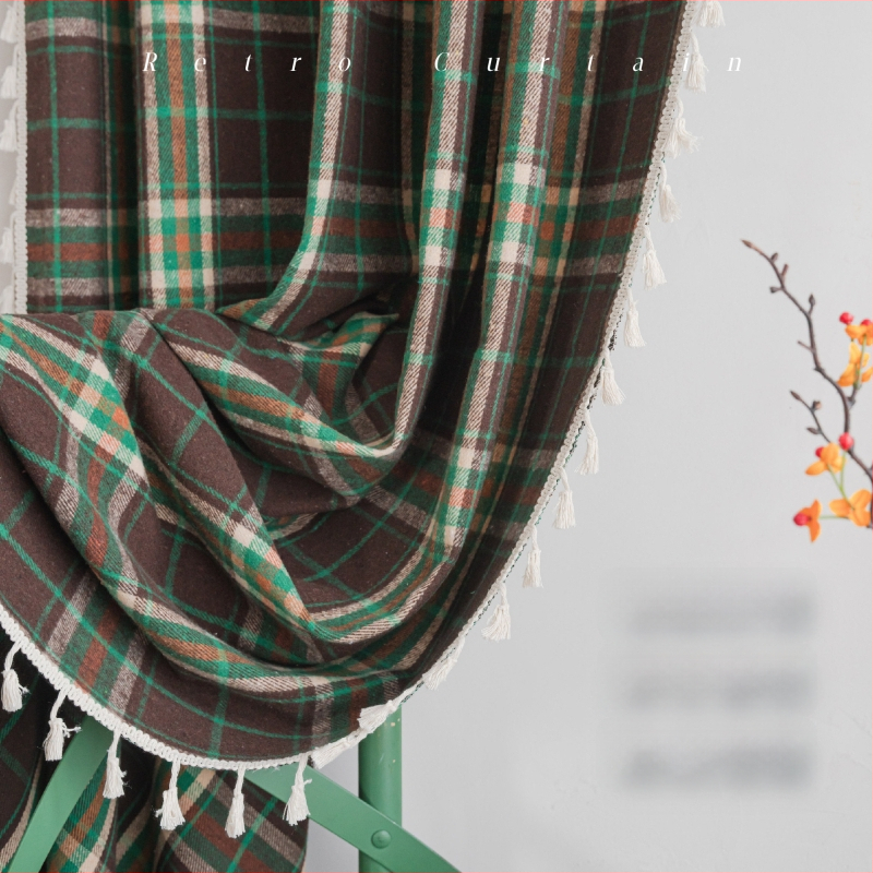 Prancūziško stilių medvilninės užuolaidos, audimo karštas raštas siūlų, dekoratyvinis dalinis šešėlis virtuvei ir langų nišoms