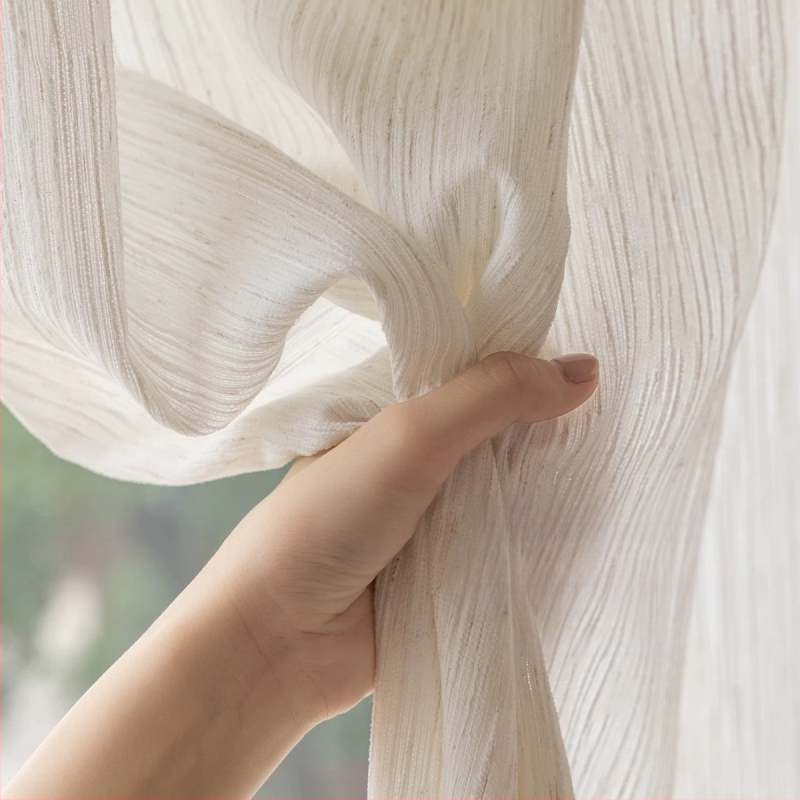 Chenille lino tinklelio užuolaida, poliesterio siūlą dažytas audinys, pusiau skaidri, bet ne skaidri, šiuolaikiškas paprastumas, tinkama svetainei ir miegamajam