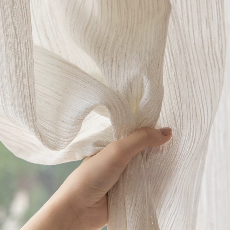 Chenille lino tinklelio užuolaida, poliesterio siūlą dažytas audinys, pusiau skaidri, bet ne skaidri, šiuolaikiškas paprastumas, tinkama svetainei ir miegamajam