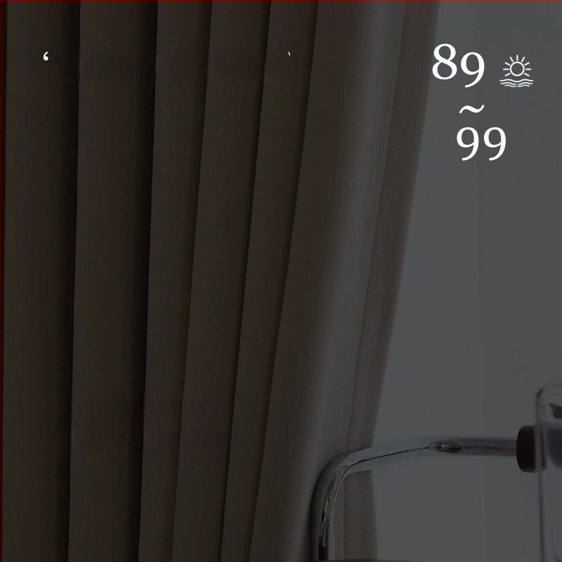 Dvigubos Chenille užuolaidos su herringbone tekstūra, užuolaidų tamsinimas 70–90%, kreminis stilius