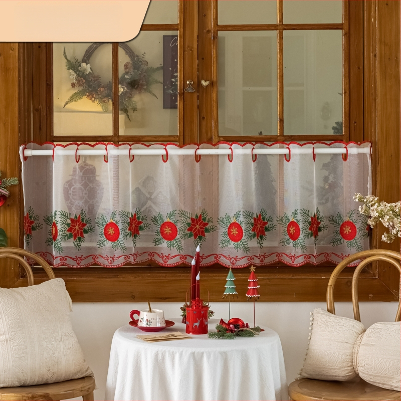 Siuvinėta poliesterio užuolaida durims – 40-70% šviesos užtamsinimas, svetainė/miegamasis/virtuvė/balkonas