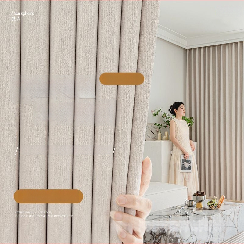 Dvimpusė visiškai užtamsinanti užuolaida, Chenille audinys, užtamsinimas 71–90%, šiuolaikiškas minimalistinis stilius