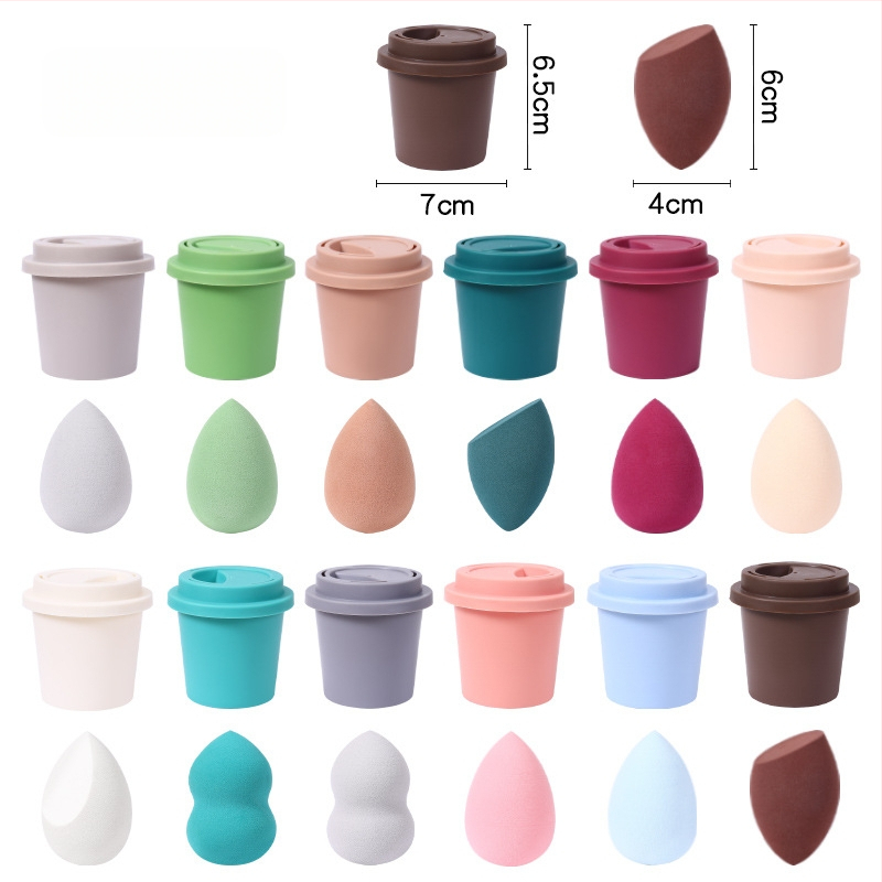 Jinchi grožio kiaušinis kempinė – hidrofilis poliuretanas, drėgnam ir sausam naudojimui, formos: alyvuogės, lašinės ir moliūgo pavidalo, įpakavimas saugojimo dėžutėje