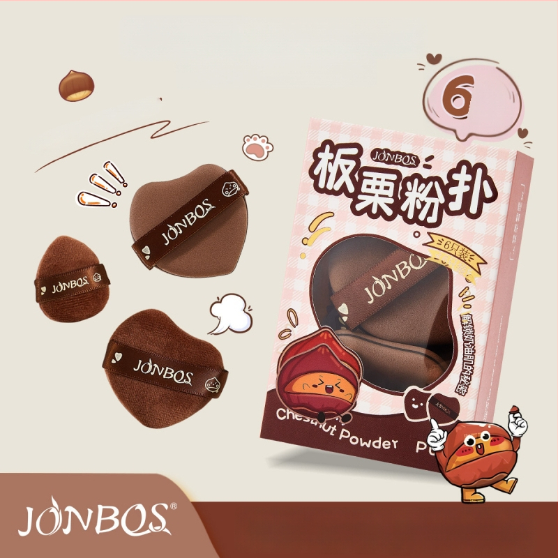 Jiaobosi Hidrofilinė Ne-lateksinė Sauso Pudros Kempinė, 6 vnt., Formos: flokota, lašelinė, persikinės formos, tinka drėgnam ir sausam naudojimui