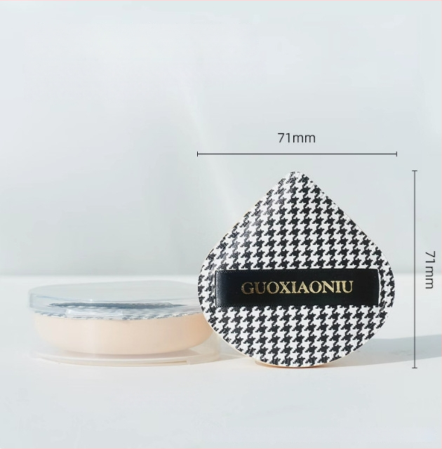 Guo xiaoniu pudrų kempinė – dvigubo naudojimo šlapiam/sausam, natūrali kempinė, 6 vnt., formos: trikampis, lašas, moliūgo forma