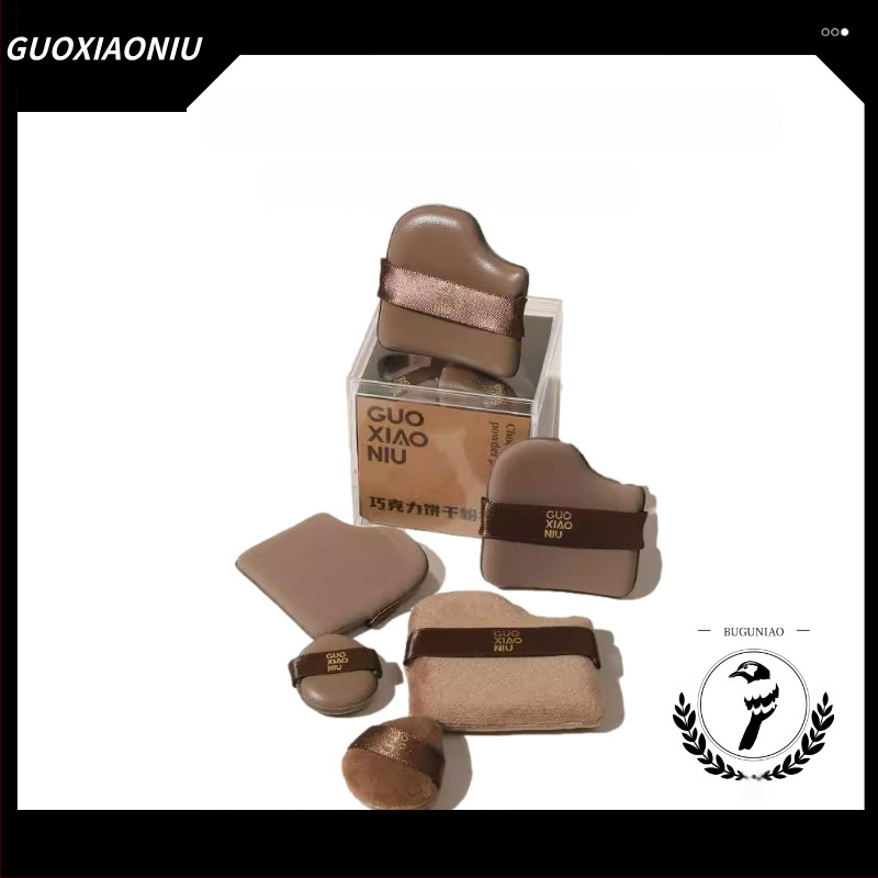 Guo xiaoniu pudrų kempinė – dvigubo naudojimo šlapiam/sausam, natūrali kempinė, 6 vnt., formos: trikampis, lašas, moliūgo forma