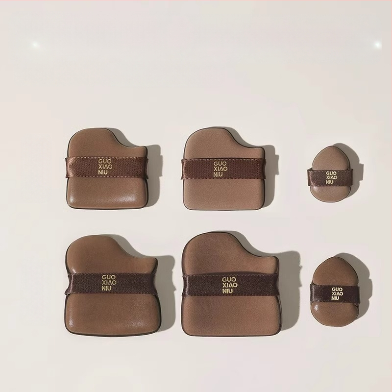 Guo xiaoniu pudrų kempinė – dvigubo naudojimo šlapiam/sausam, natūrali kempinė, 6 vnt., formos: trikampis, lašas, moliūgo forma