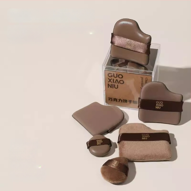 Guo xiaoniu pudrų kempinė – dvigubo naudojimo šlapiam/sausam, natūrali kempinė, 6 vnt., formos: trikampis, lašas, moliūgo forma