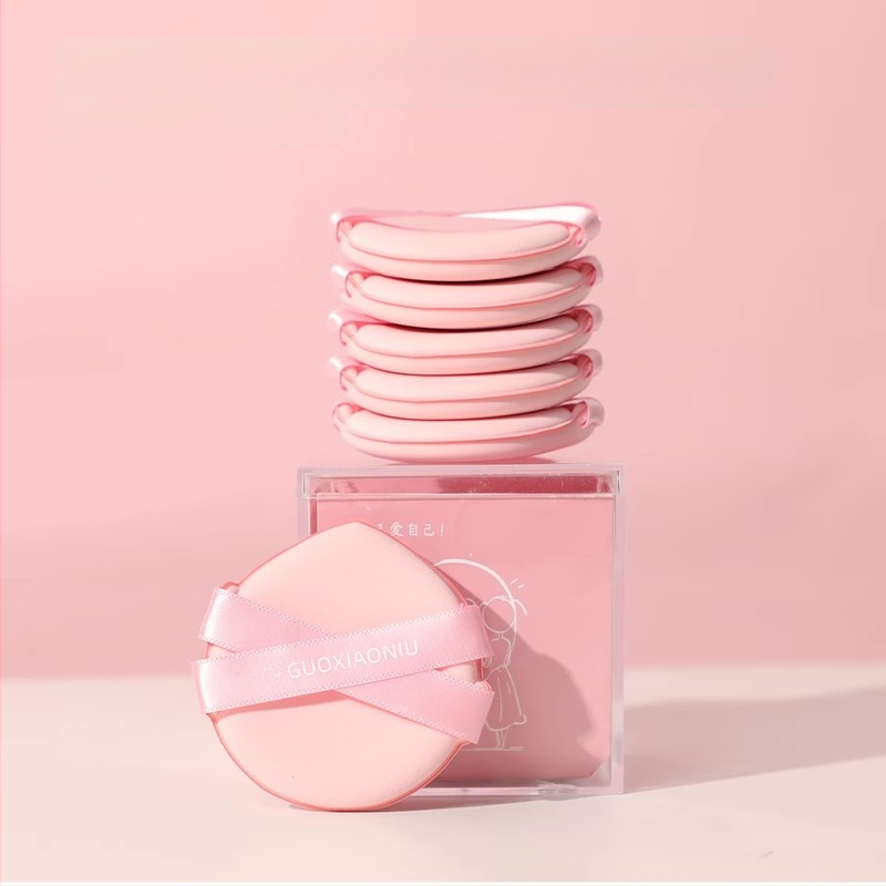 Guo xiaoniu pudrų kempinė – dvigubo naudojimo šlapiam/sausam, natūrali kempinė, 6 vnt., formos: trikampis, lašas, moliūgo forma