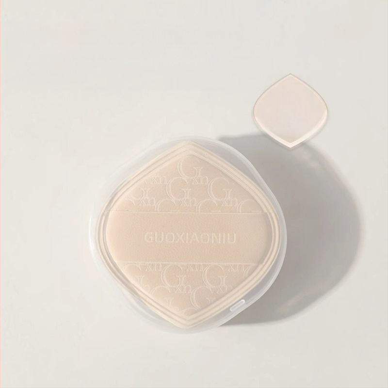 Guo xiaoniu pudrų kempinė – dvigubo naudojimo šlapiam/sausam, natūrali kempinė, 6 vnt., formos: trikampis, lašas, moliūgo forma