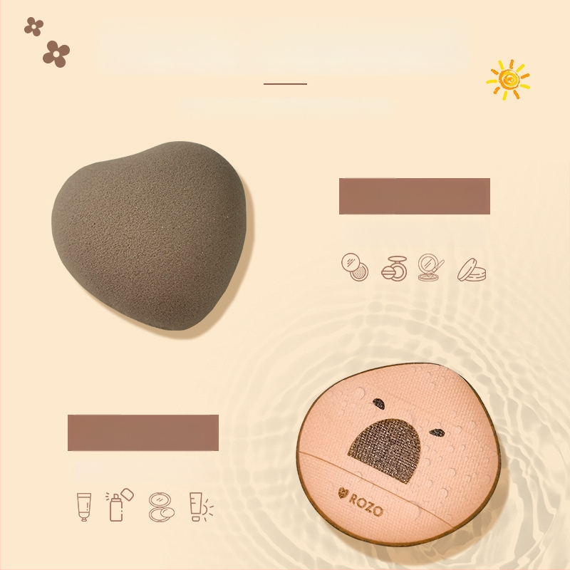 ROZO mini lašelinės formos pudros kempinė drėgnam ir sausam užtepui, hidrofiliškas poliuretanas, 5 vnt dėžutėje