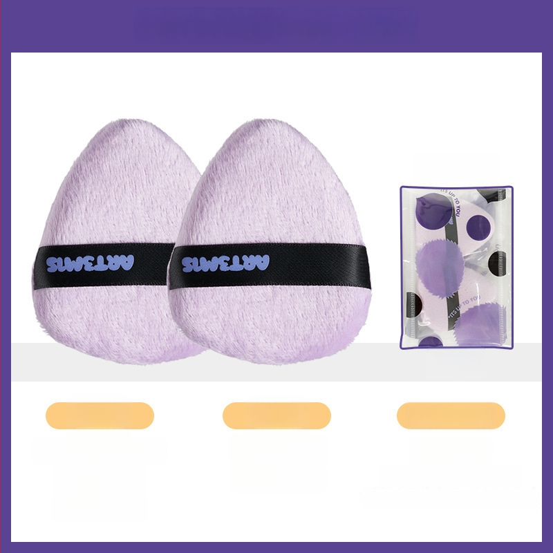 Dviejų pusių flokavimo pudra kempinė, lašo ir persiko formos, poliuretanas, 1 vnt