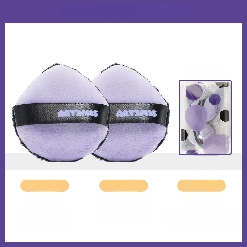 Dviejų pusių flokavimo pudra kempinė, lašo ir persiko formos, poliuretanas, 1 vnt