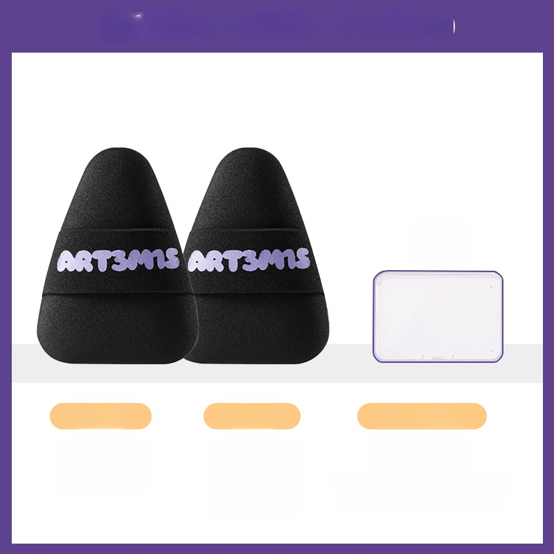 Dviejų pusių flokavimo pudra kempinė, lašo ir persiko formos, poliuretanas, 1 vnt