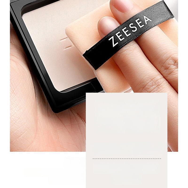 Zeesea dvipusė flokavimas pudros kempinė, 2 vnt, 100% medvilnė, tinkama pūderiui ir kontūravimui