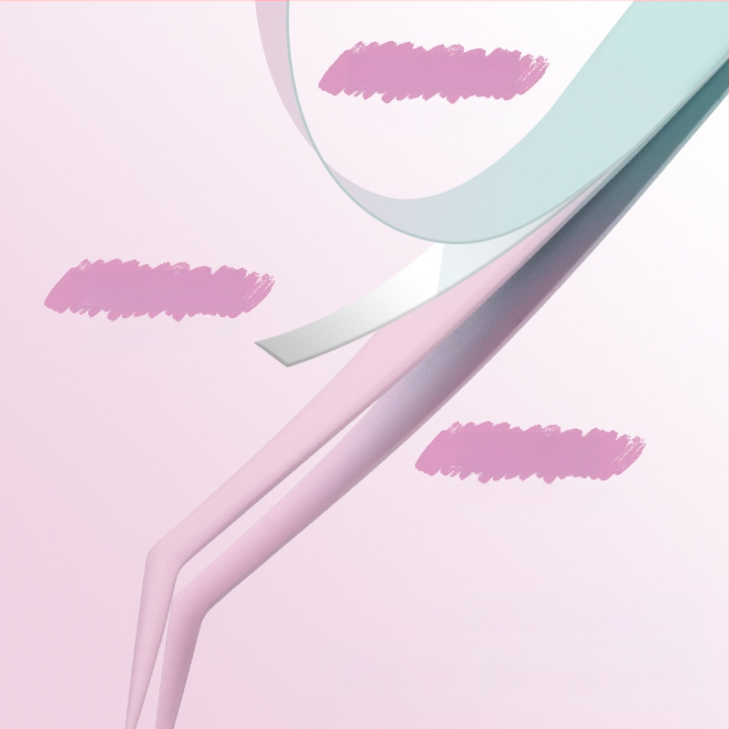 Nelygios žnyplės klijuojant dirbtines blakstienas – specialios žnyplės blakstienų menininkams, be klijų, pakuotė 500 vnt., kilmė: Yangjiang, vietinis gaminys