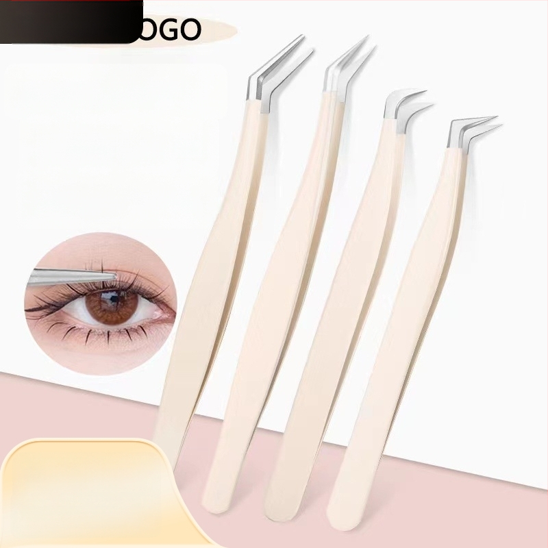 Blakstienų žnyplės dirbtinėms blakstienoms, aukštos precizijos nerūdijančio plieno, prekės ženklas Six Six Beauty, universalus naudojimui