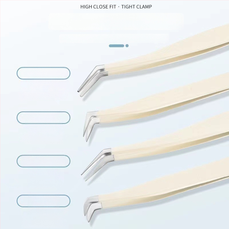 Blakstienų žnyplės dirbtinėms blakstienoms, aukštos precizijos nerūdijančio plieno, prekės ženklas Six Six Beauty, universalus naudojimui