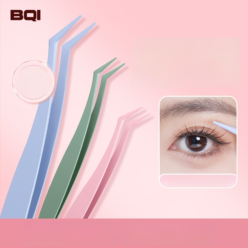 Nerūdijančio plieno blakstienų žnyplės su plunksnos danga, tikslūs grožio įrankiai plaukams, nagų manikiūrui ir antakiams