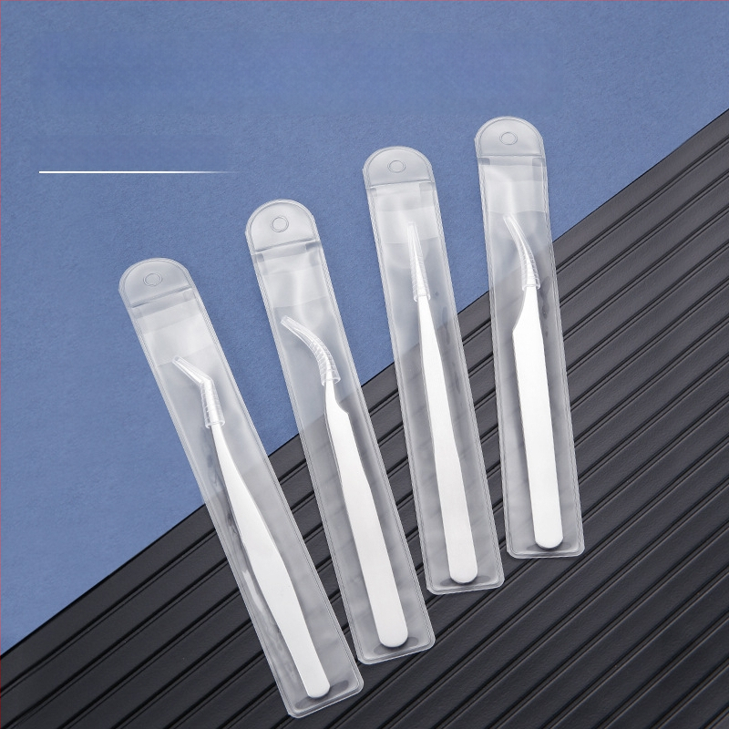 Nerūdijančio plieno blakstienų pincetės su grafting klipu ir plunksnos klipu – pradedančiųjų rinkinys, prekė Medium Tweezers