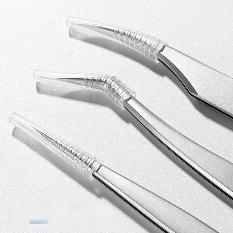 Nerūdijančio plieno blakstienų pincetės su grafting klipu ir plunksnos klipu – pradedančiųjų rinkinys, prekė Medium Tweezers