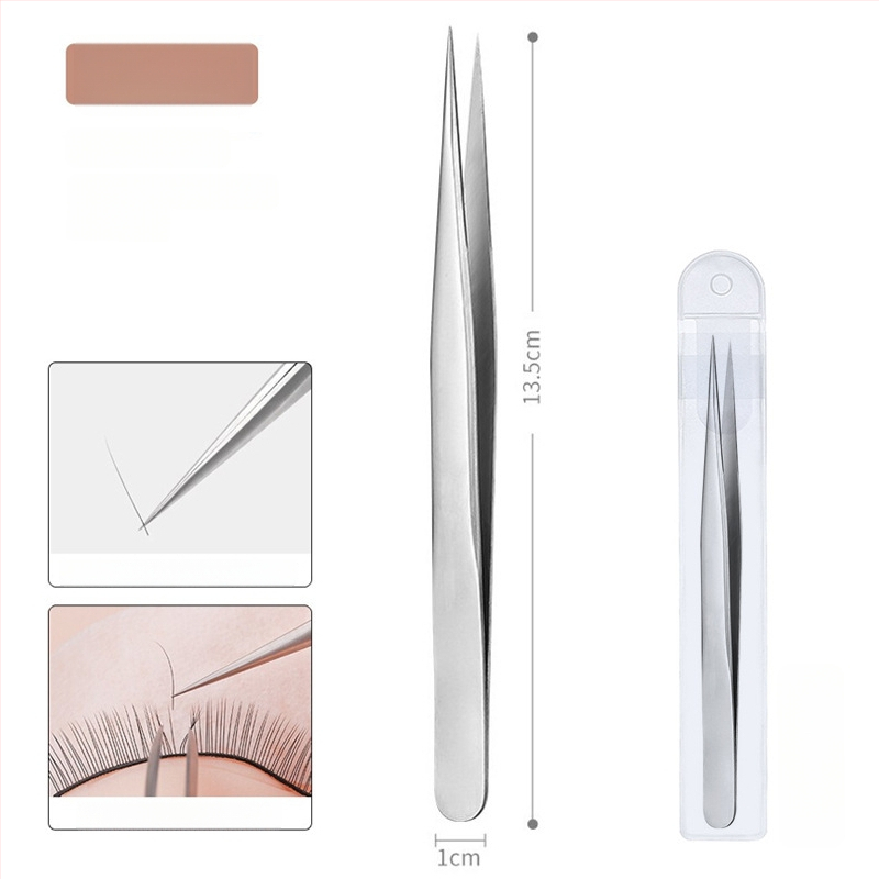 Nerūdijančio plieno blakstienų pincetės su grafting klipu ir plunksnos klipu – pradedančiųjų rinkinys, prekė Medium Tweezers