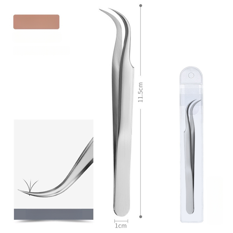 Nerūdijančio plieno blakstienų pincetės su grafting klipu ir plunksnos klipu – pradedančiųjų rinkinys, prekė Medium Tweezers