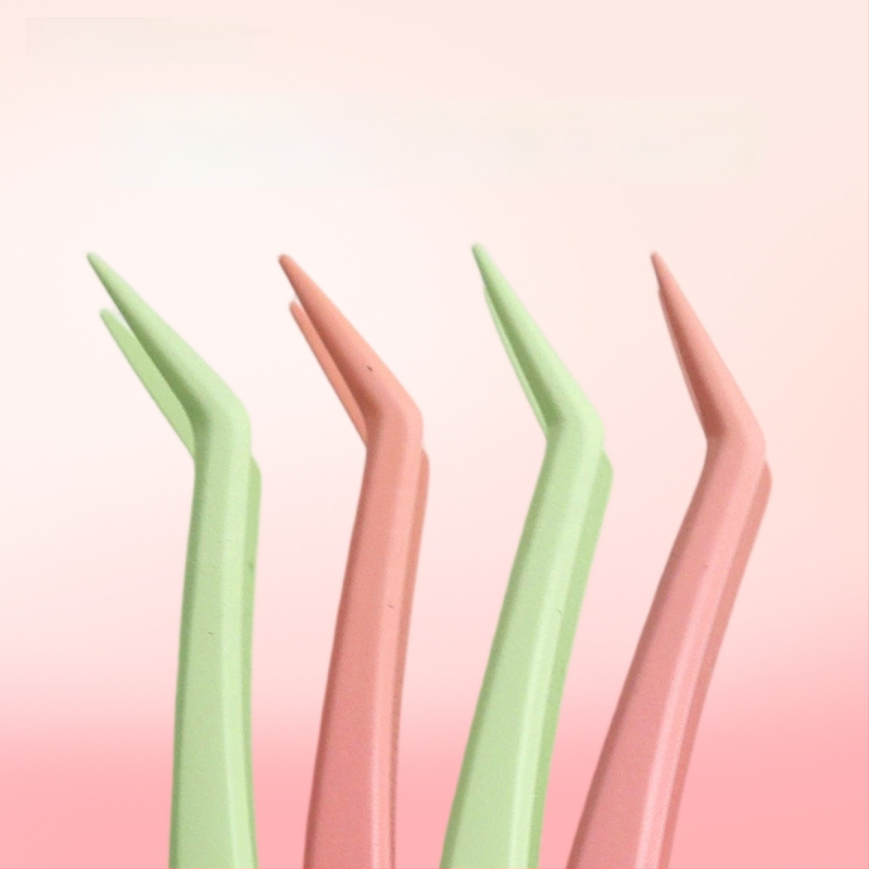 Fish Xiaoya neriebios plokščios galvutės žnyplės blakstienoms, skirtos apatiniams – be klijų, auksinio plunksnos klipo