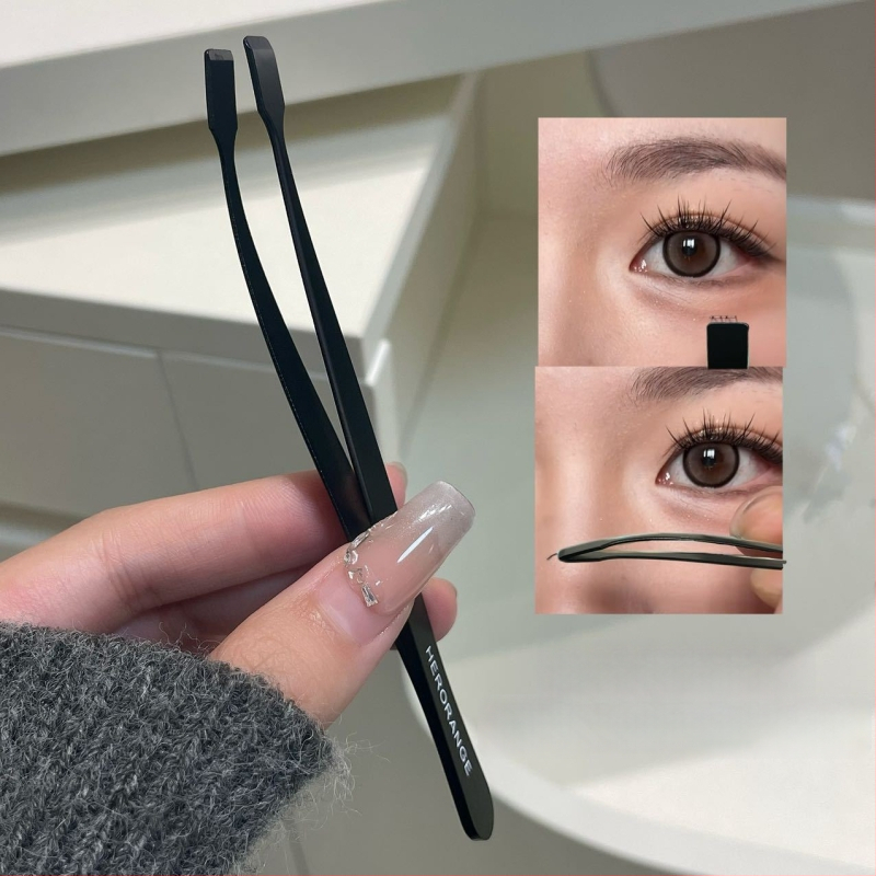 HERORANGE nerūdijančio plieno blakstienų žnyplės transplantacijai ir dirbtinių blakstienų užklijavimui, bendro naudojimo