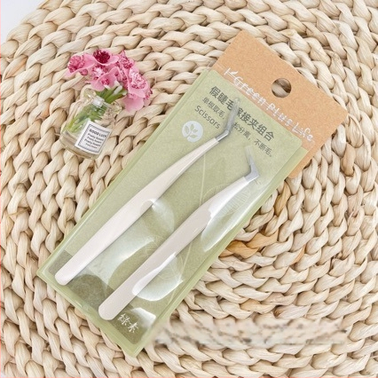 Rinkinys plaukų blakstienų pratęsimo įrankių – nerūdijančio plieno pincetai, plunksnos klipas, profesionalus grafting komplektas pradedantiesiems Chlorophyll