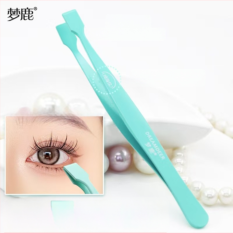 Dream Deer pincetai blakstienoms - aukšta tikslumas, plokščia galva, plokščias galas, nerūdijantis plienas