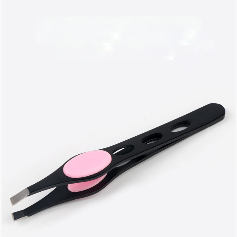 Nerūdijančio plieno kampinės antakių žnyplės su trimis skylėmis