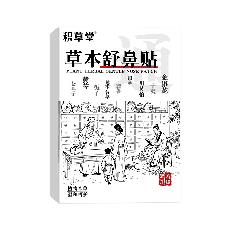 Nosis pleistras su Mugwortu — augalinė nosies priežiūra, 6 pleistrai dėžutėje, pagaminta Nanyang