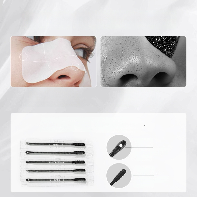 Han Lun Meiyu nosies pleistrų rinkinys nuo juodųjų dėmių ir riebalų kontroles – pašalina juoduosius taškus, kontroliuoja riebalus, sutraukia poras, šviesina odą; 4g×5 vnt. + 4g×5 vnt. dėžutėje