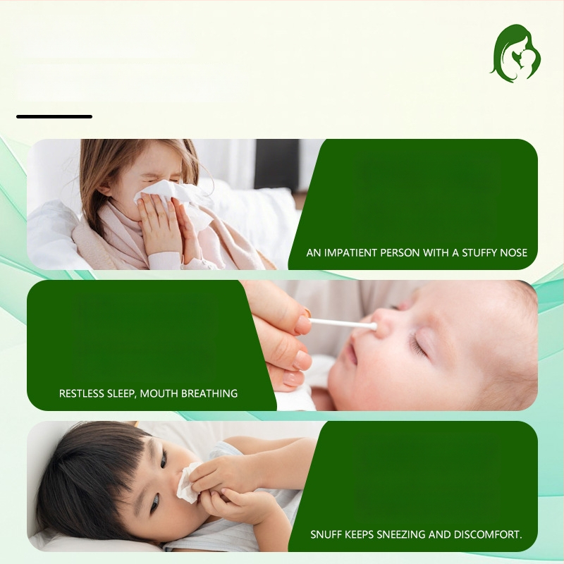 Vaikų nosies ventiliacijos pleistras su žolelių ekstraktais nosies priežiūrai, augalinis kvapas