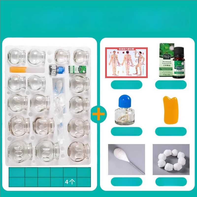 Stikla cupping komplekts Morning Industry mājas lietošanai – tradicionālā ķīniešu medicīna ierīce
