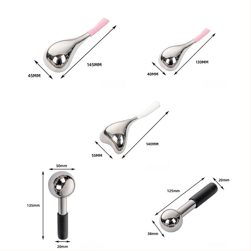 Roostevabast terasest Ice Wave Ball ja Ice Spoon - Ilu- ja massaažitööriist, Elektrivaba, Silma massaaž, 304