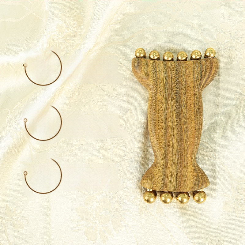 Sejas masāžas rīks ar 14 pērļu, fascijas pacēlums, ciets koks, 100 g, kastē 200 gab.