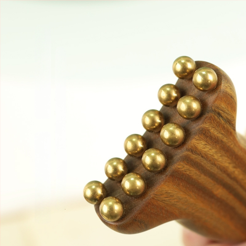 Sejas masāžas rīks ar 14 pērļu, fascijas pacēlums, ciets koks, 100 g, kastē 200 gab.