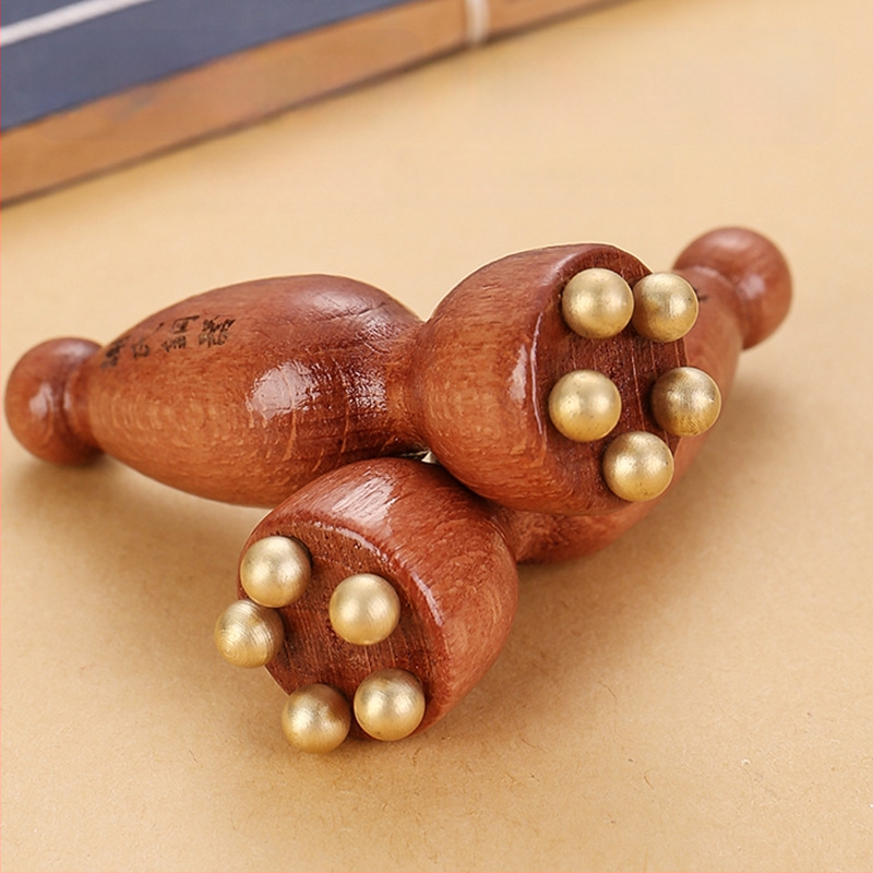 Ji Hui sejas masieris no misiņa un rozā koka akupunktūras ādas kopšanai, 1 gab.