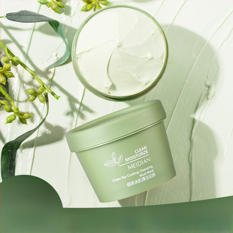 Žaliosios arbatos molio kaukė giliam valymui, riebalų kontrolei, porų susiaurinimui, drėkinimui ir juodųjų dėmių šalinimui (120 ml)