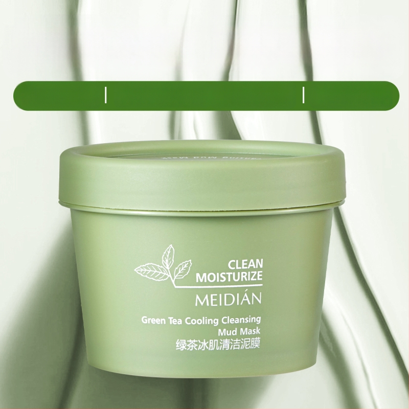 Žaliosios arbatos molio kaukė giliam valymui, riebalų kontrolei, porų susiaurinimui, drėkinimui ir juodųjų dėmių šalinimui (120 ml)