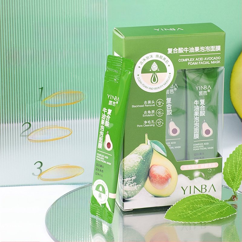YINBA avokado burbulas kaukė – peel-off, juodųjų inkštirų šalinimas ir gilus valymas, tinka visiems odos tipams, galiojimo laikas 60 mėnesių