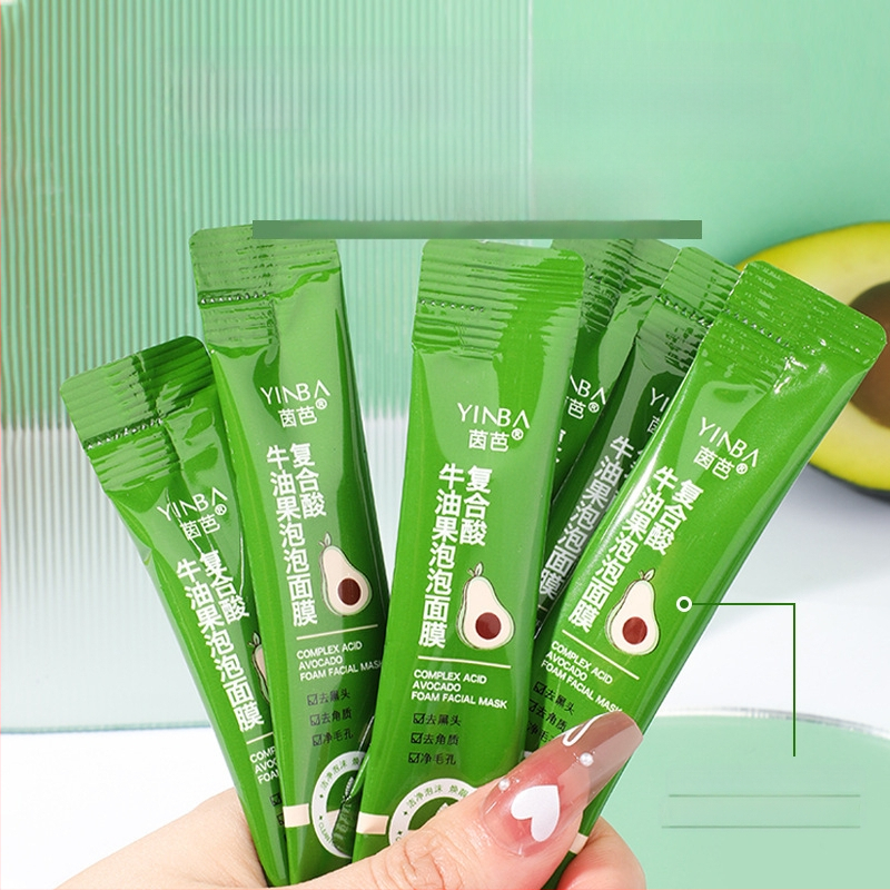 YINBA avokado burbulas kaukė – peel-off, juodųjų inkštirų šalinimas ir gilus valymas, tinka visiems odos tipams, galiojimo laikas 60 mėnesių