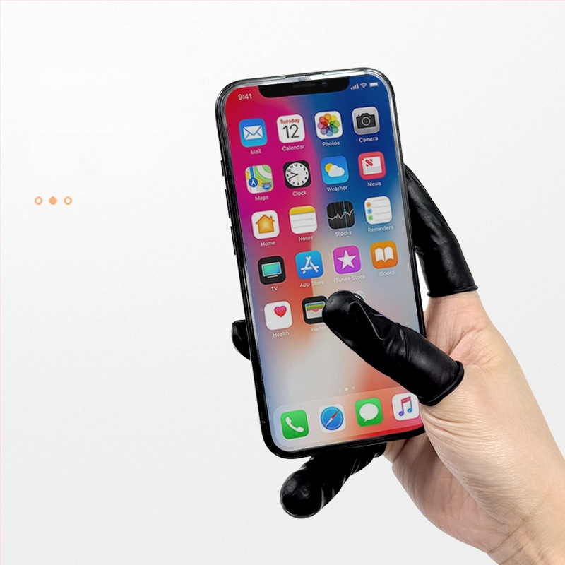 Vienkartiniai pirštų dangteliai manikiūrui (nešliduojantys, antistatininiai, iš gumos)