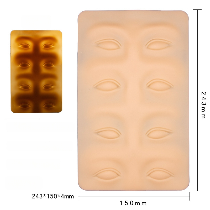 Antakių tatuiravimo praktinė oda (silikonas), 3D antakių ir akių imitacija, apie 138,5 g vienai plokštei, Guangzhou kilmė, pradedantiesiems