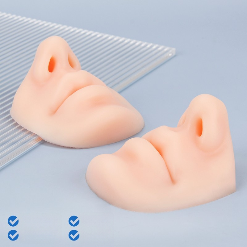 Silikoninė 5D lūpų ir nosies treniravimo modulis, praktinė oda pradedantiesiems lūpų tatuiravimui, 3D realistiškas lūpų modelis