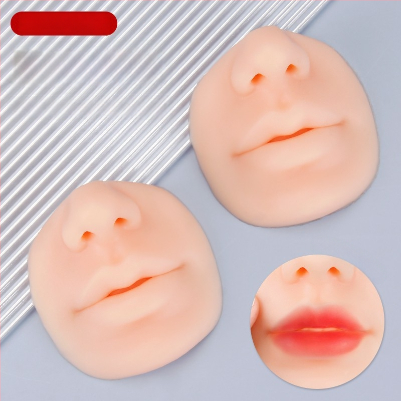 Silikoninė 5D lūpų ir nosies treniravimo modulis, praktinė oda pradedantiesiems lūpų tatuiravimui, 3D realistiškas lūpų modelis